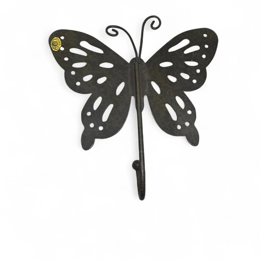 3 Metal Butterfly Decorative Wall Hooks